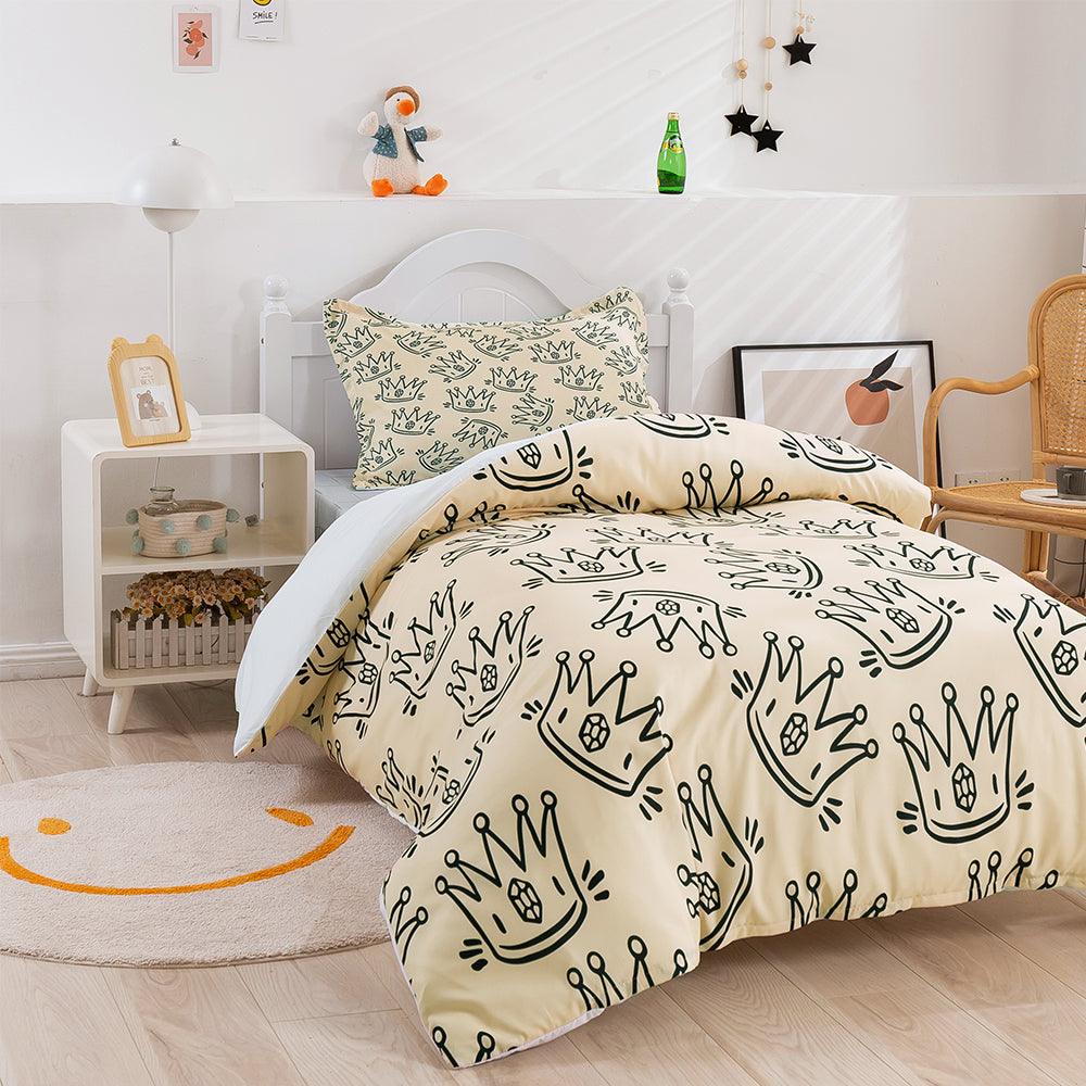 3D Cartoon Crown Pattern Quilt Cover Set Bedding Set Duvet Cover Pillowcases 394