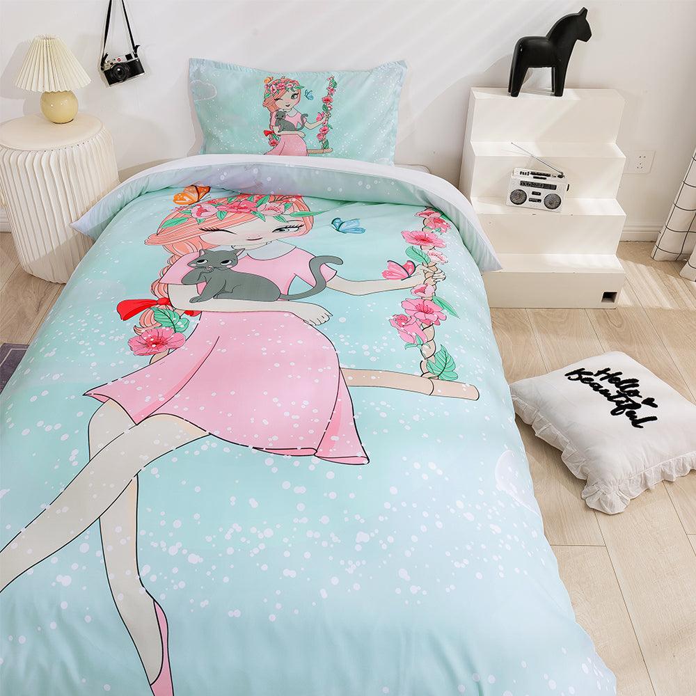 3D Cartoon Girl Pattern Quilt Cover Set Bedding Set Duvet Cover Pillowcases 85