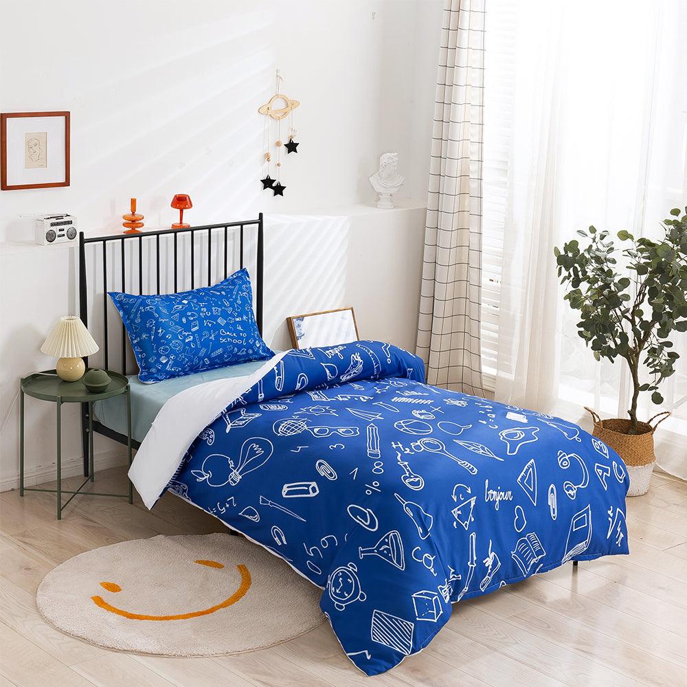 3D Cartoon Blue Chemistry Study Supplies Quilt Cover Set Bedding Set Duvet Cover Pillowcases 407