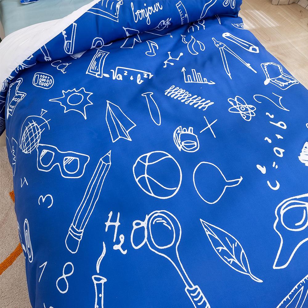 3D Cartoon Blue Chemistry Study Supplies Quilt Cover Set Bedding Set Duvet Cover Pillowcases 407