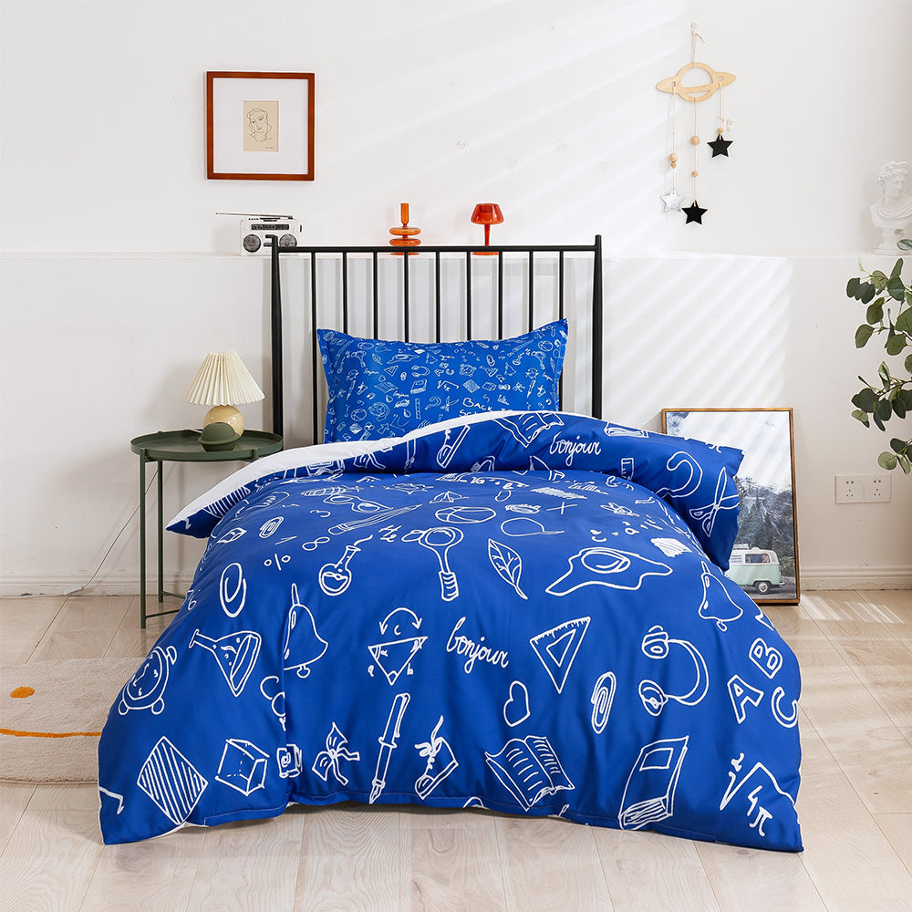 3D Blue Science Hand Drawn Quilt Cover Set Bedding Set Duvet Cover Pillowcases 267