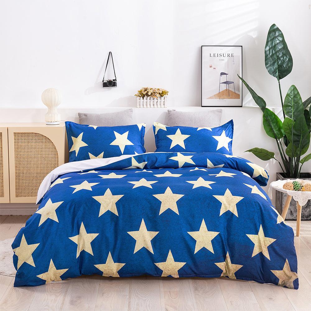3D Blue Star Pattern Quilt Cover Set Bedding Set Duvet Cover Pillowcases 17