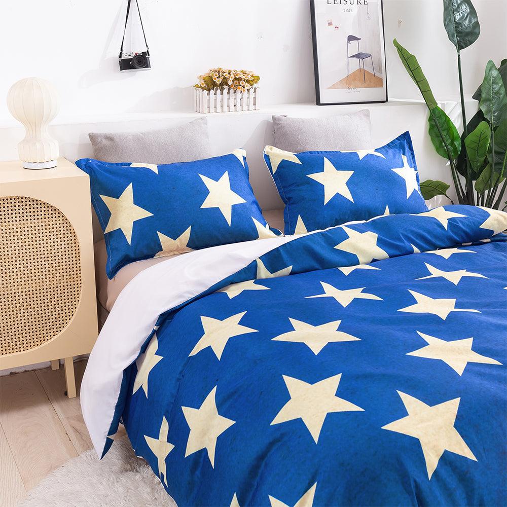 3D Blue Star Pattern Quilt Cover Set Bedding Set Duvet Cover Pillowcases 17