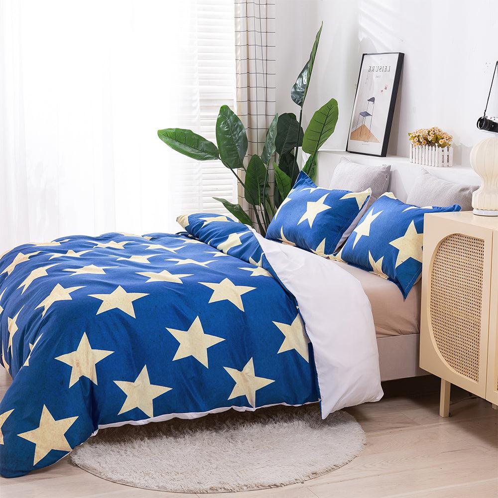 3D Blue Star Pattern Quilt Cover Set Bedding Set Duvet Cover Pillowcases 17