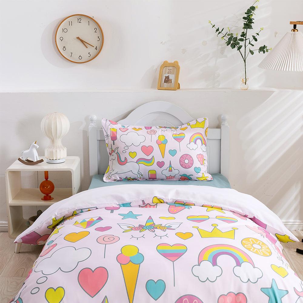 3D Cartoon Ice Cream Donut Quilt Cover Set Bedding Set Duvet Cover Pillowcases 233