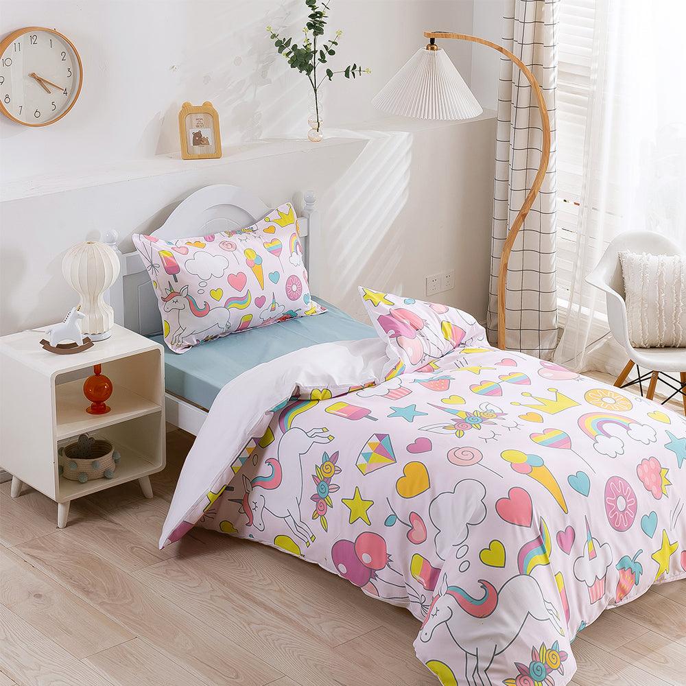 3D Cartoon Ice Cream Donut Quilt Cover Set Bedding Set Duvet Cover Pillowcases 233