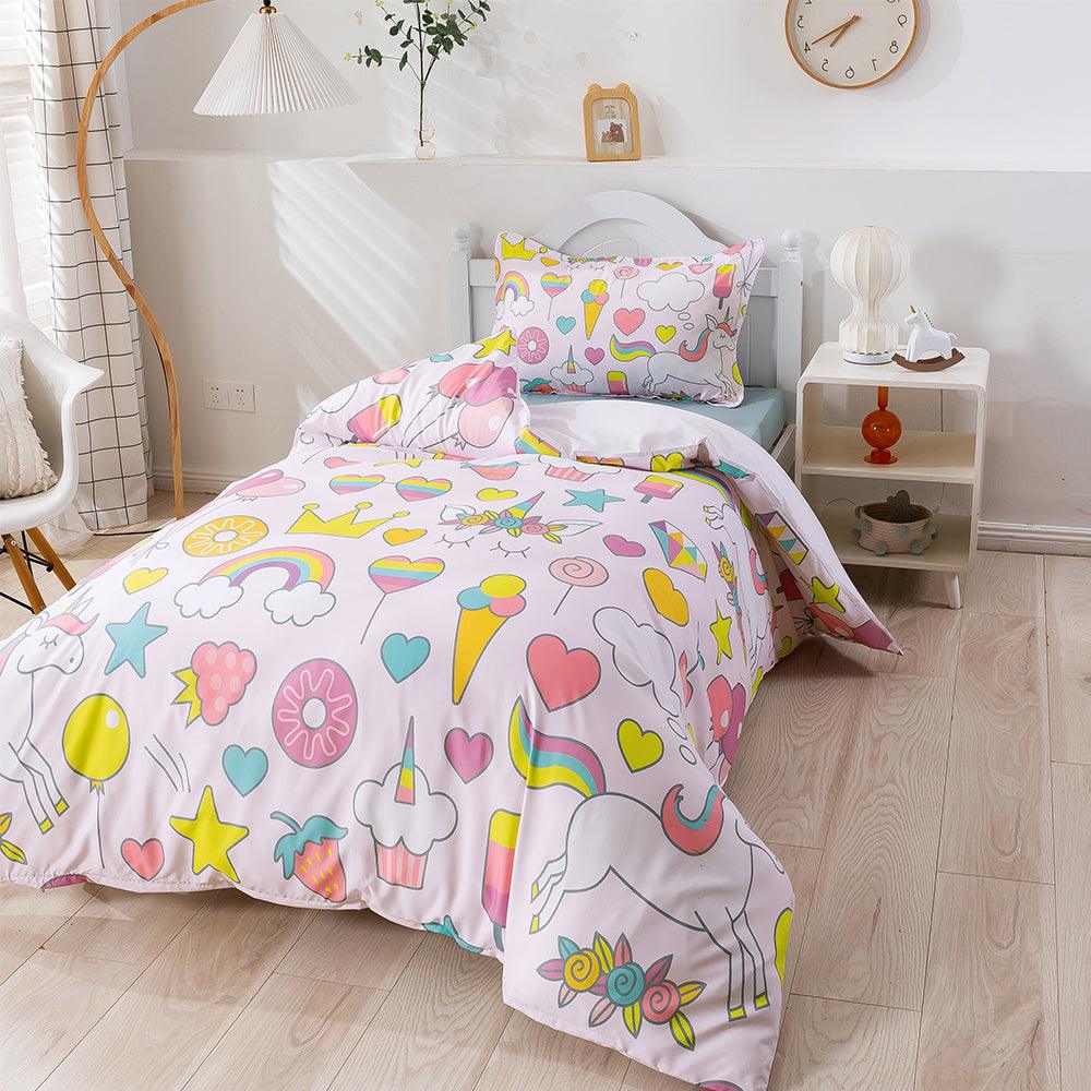 3D Cartoon Ice Cream Donut Quilt Cover Set Bedding Set Duvet Cover Pillowcases 233