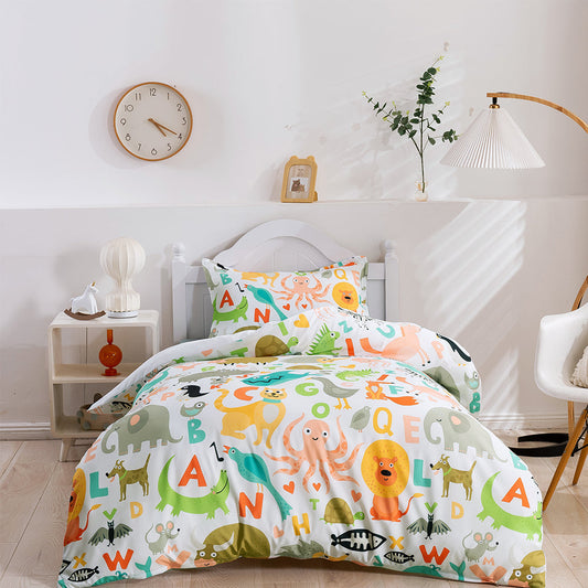 3D Alphabet Animals Cartoon Quilt Cover Set Bedding Set Duvet Cover Pillowcases 55