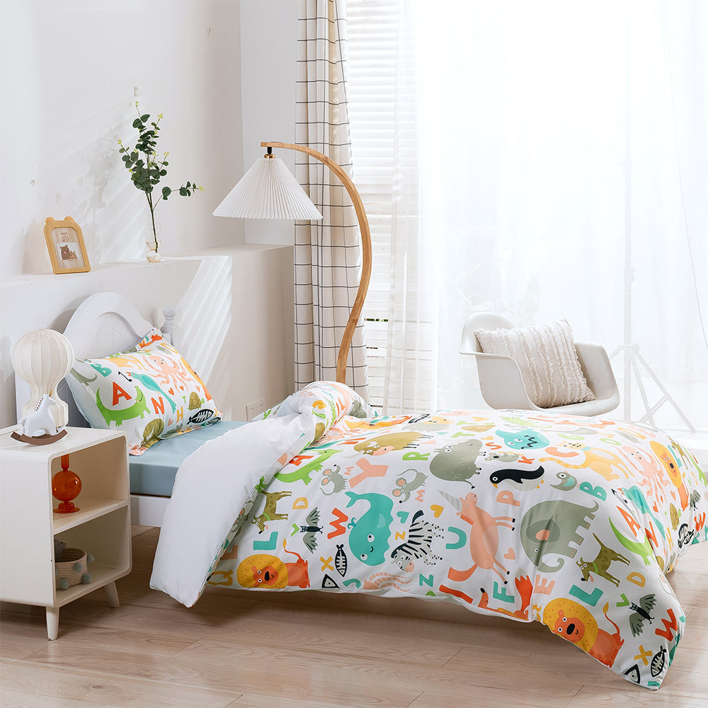 3D Alphabet Animals Cartoon Quilt Cover Set Bedding Set Duvet Cover Pillowcases 55