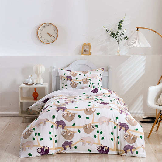 3D Bradypod Animal Branch Cartoon Pattern Quilt Cover Set Bedding Set Duvet Cover Pillowcases 53