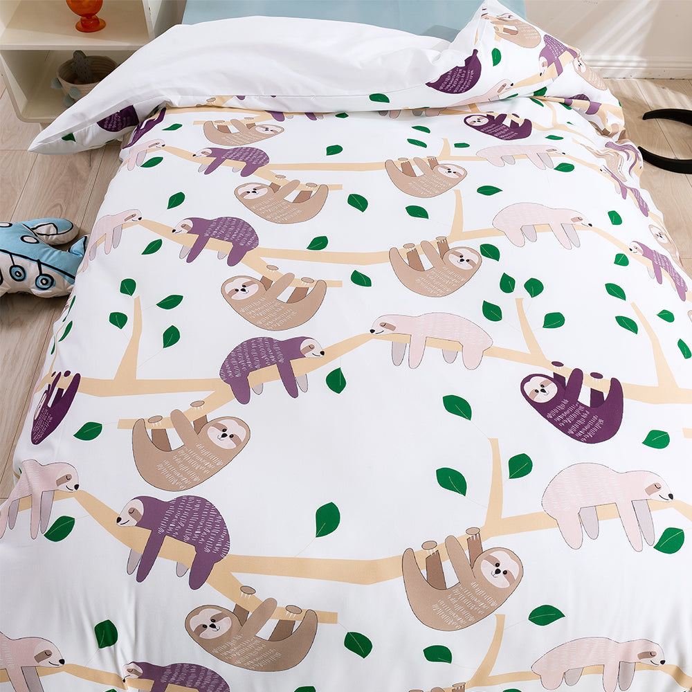 3D Bradypod Animal Branch Cartoon Pattern Quilt Cover Set Bedding Set Duvet Cover Pillowcases 53