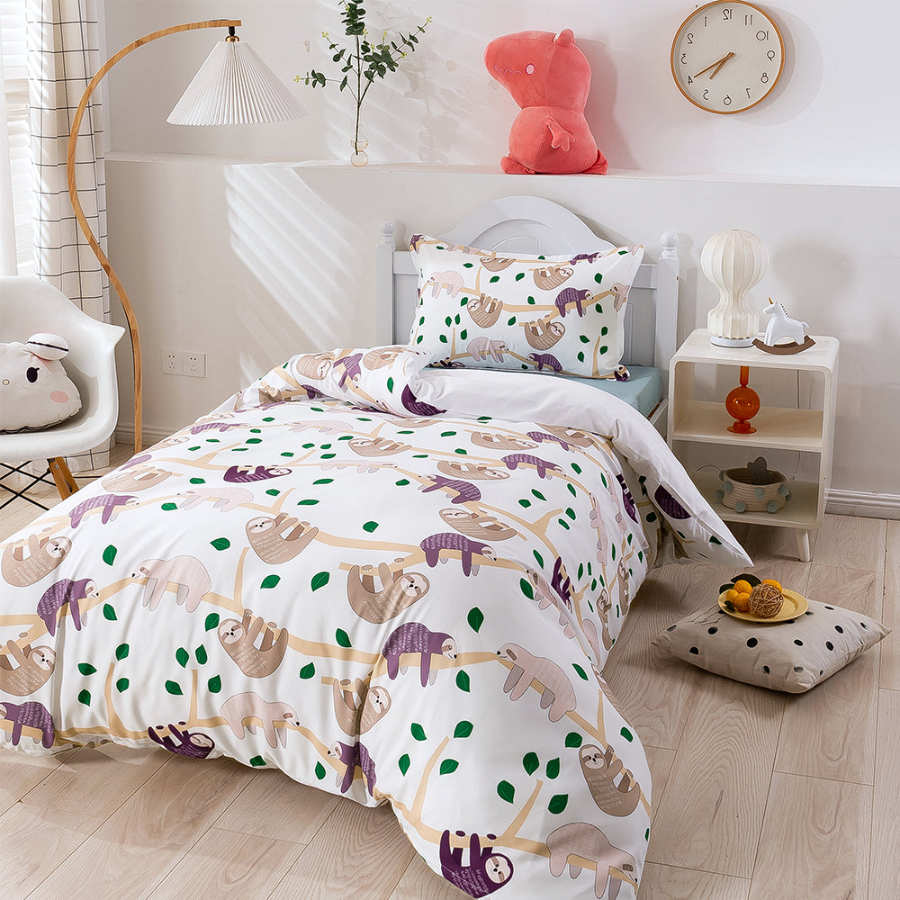 3D Bradypod Animal Branch Cartoon Pattern Quilt Cover Set Bedding Set Duvet Cover Pillowcases 53