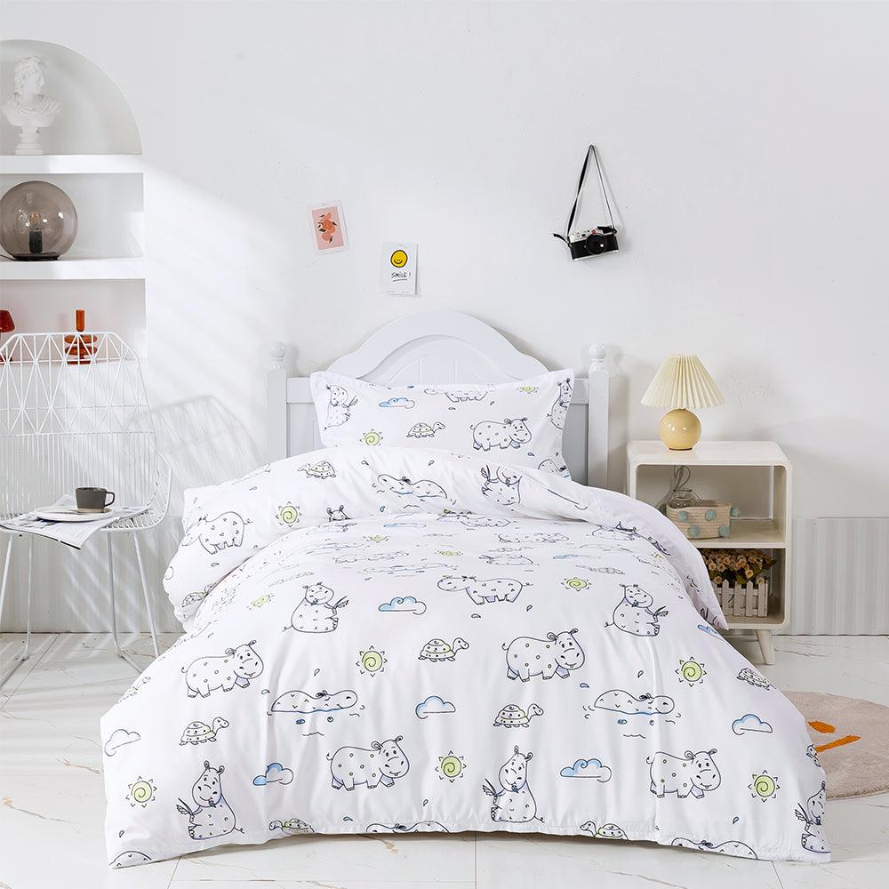 3D Cartoon Animal Hippopotamus Tortoise Quilt Cover Set Bedding Set Duvet Cover Pillowcases 464
