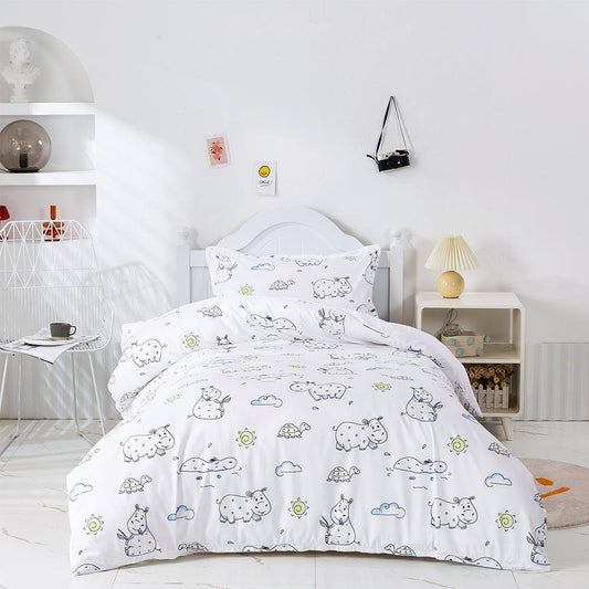 3D Cartoon Animal Hippopotamus Tortoise Quilt Cover Set Bedding Set Duvet Cover Pillowcases 464