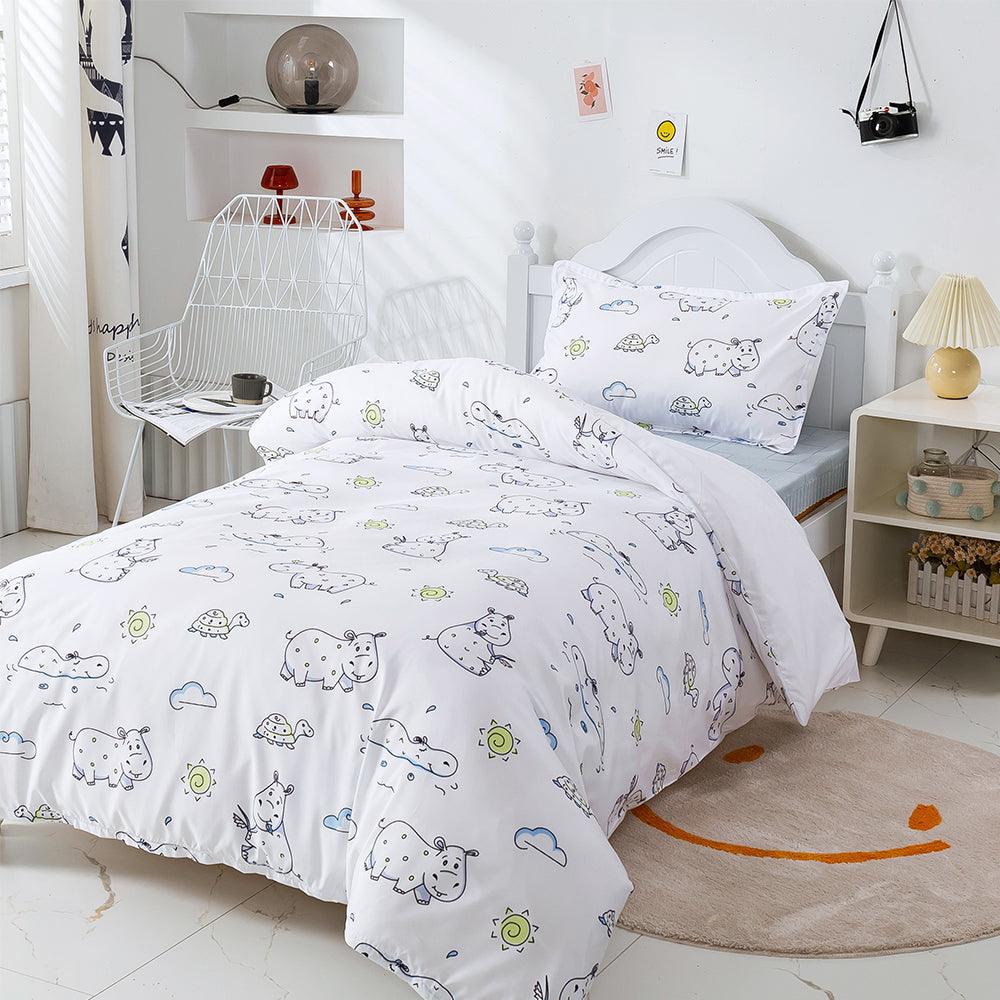 3D Cartoon Animal Hippopotamus Tortoise Quilt Cover Set Bedding Set Duvet Cover Pillowcases 464
