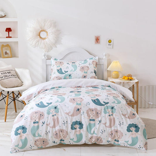 3D Cartoon Mermaid Pattern Quilt Cover Set Bedding Set Duvet Cover Pillowcases 246