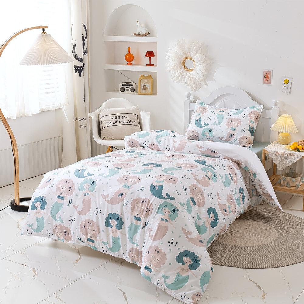 3D Cartoon Mermaid Pattern Quilt Cover Set Bedding Set Duvet Cover Pillowcases 246