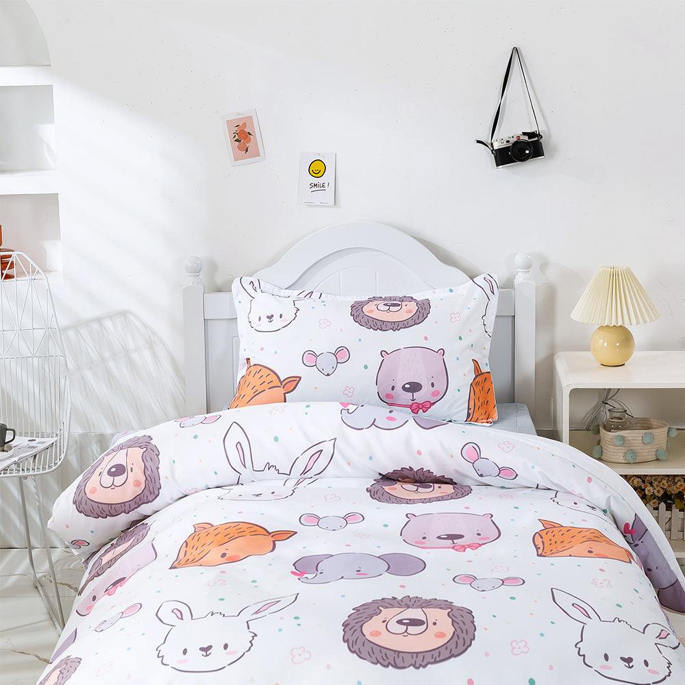 3D Cartoon Animal Fox Elephant Kids Quilt Cover Set Bedding Set Duvet Cover Pillowcases 467