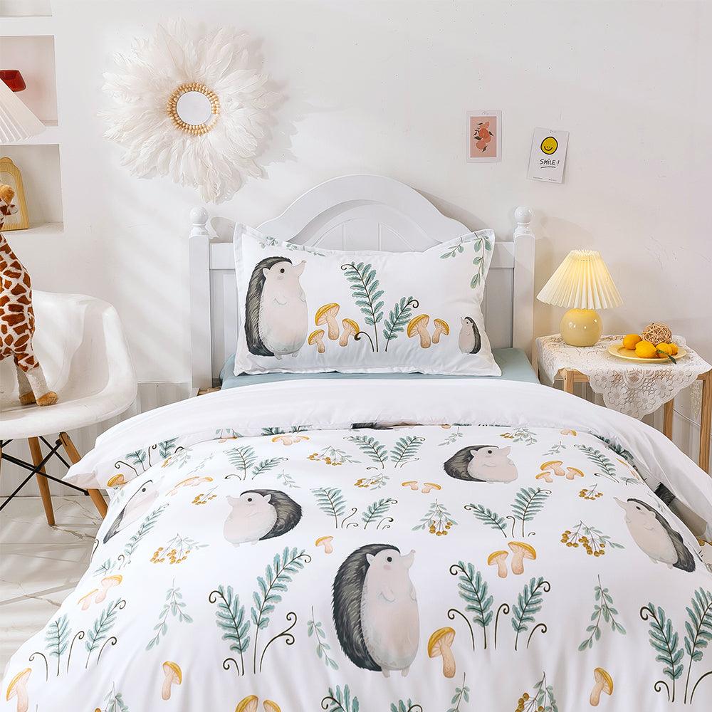 3D Cartoon Animal Hedgehog Leaf Quilt Cover Set Bedding Set Duvet Cover Pillowcases 247