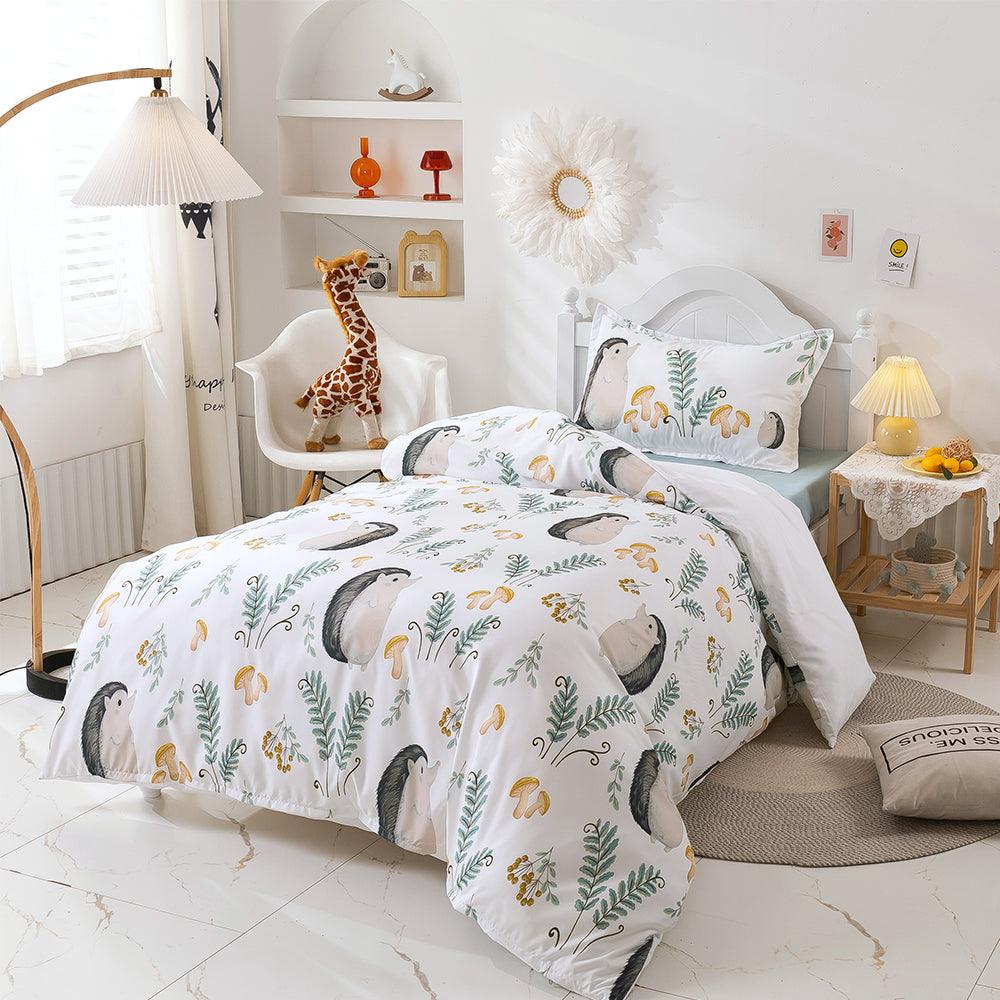 3D Cartoon Animal Hedgehog Leaf Quilt Cover Set Bedding Set Duvet Cover Pillowcases 247