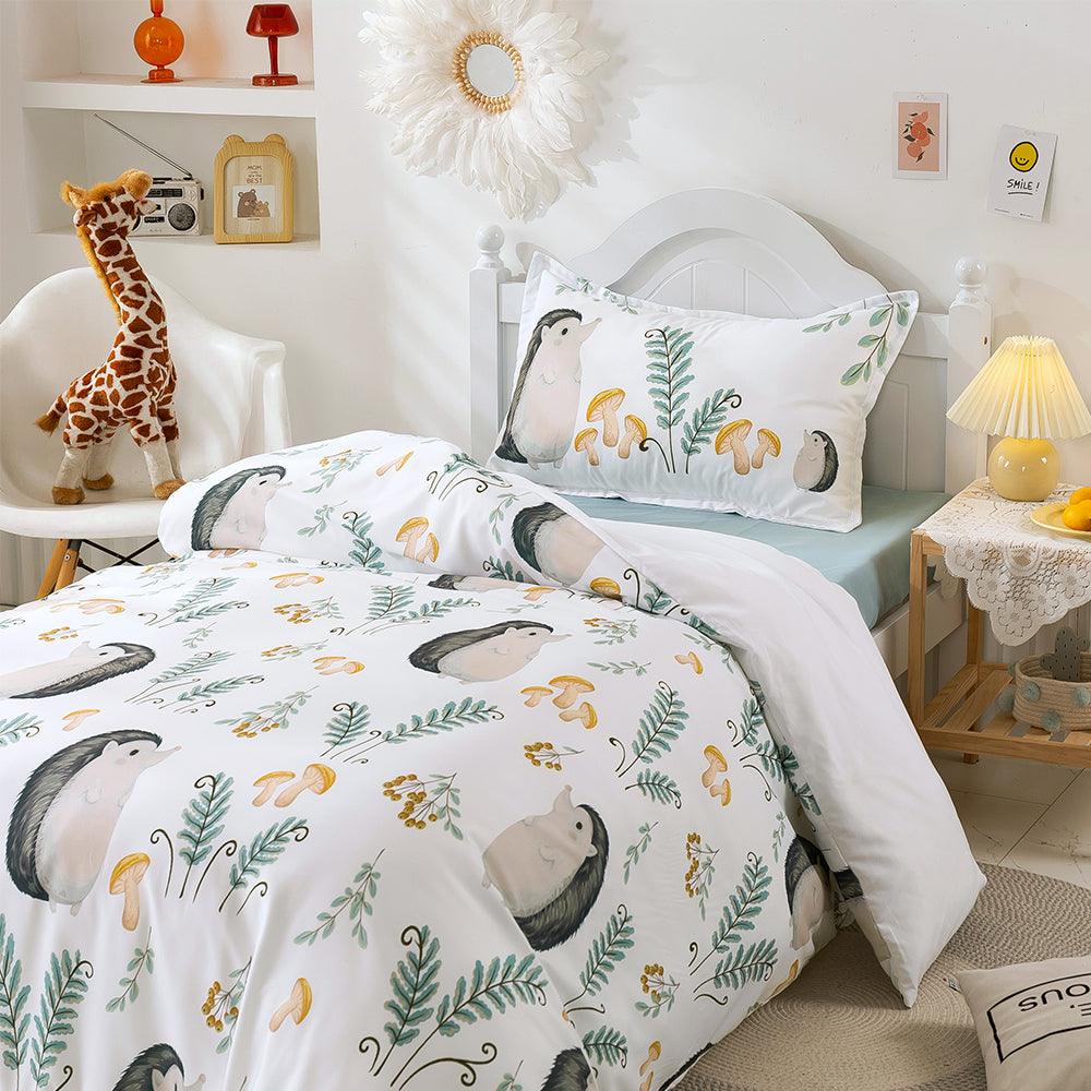3D Cartoon Animal Hedgehog Leaf Quilt Cover Set Bedding Set Duvet Cover Pillowcases 247