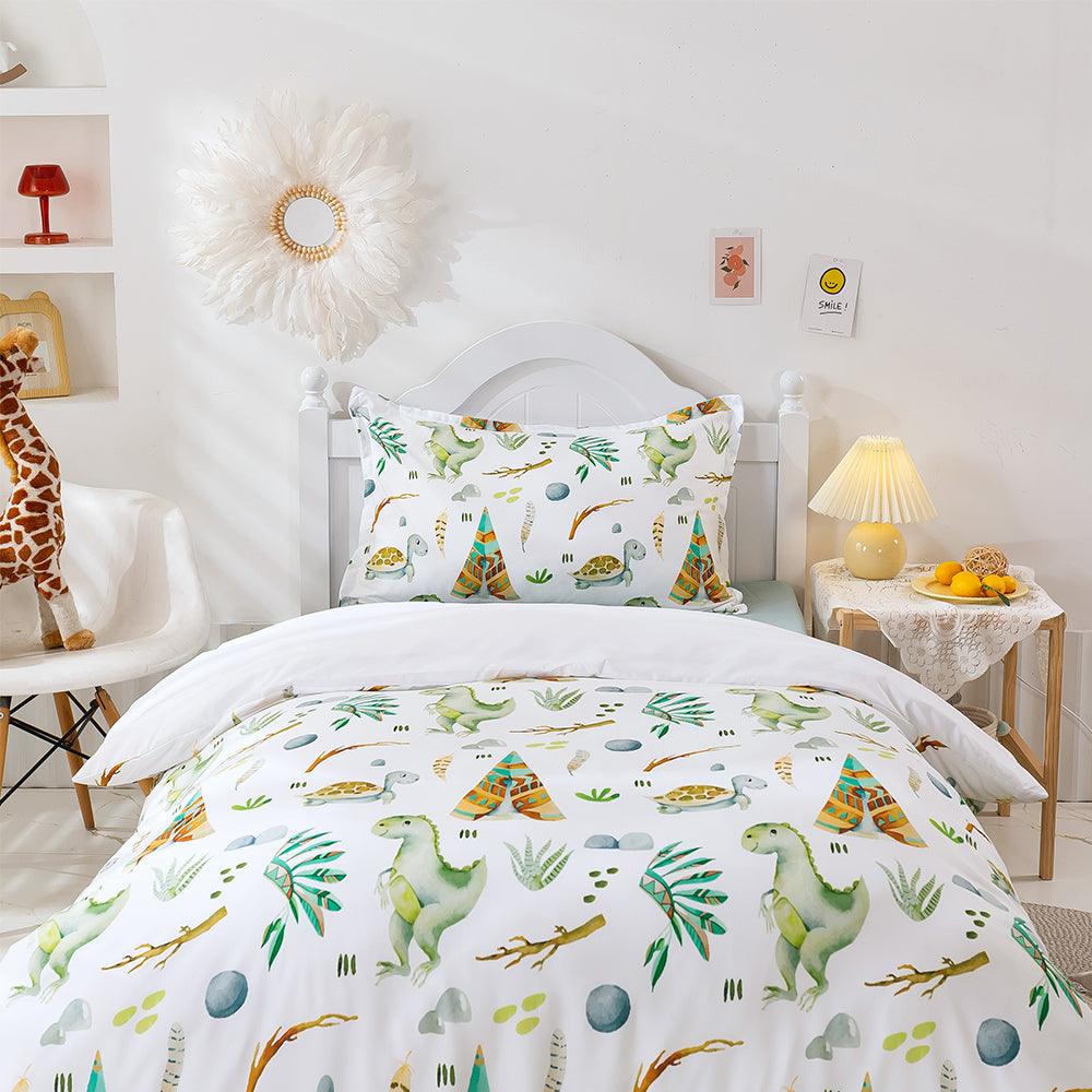 3D Cartoon Animal Dinosaur Leaf Quilt Cover Set Bedding Set Duvet Cover Pillowcases 248