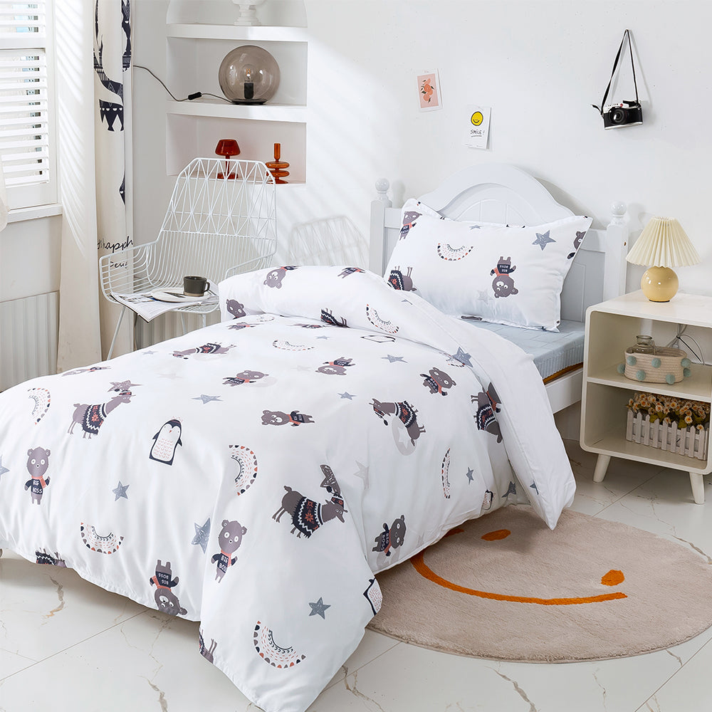 3D Bear Alpaca Penguin Cartoon Pattern Quilt Cover Set Bedding Set Duvet Cover Pillowcases 319