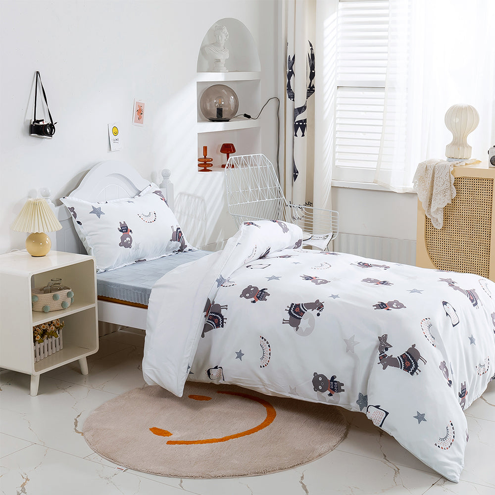 3D Bear Alpaca Penguin Cartoon Pattern Quilt Cover Set Bedding Set Duvet Cover Pillowcases 319