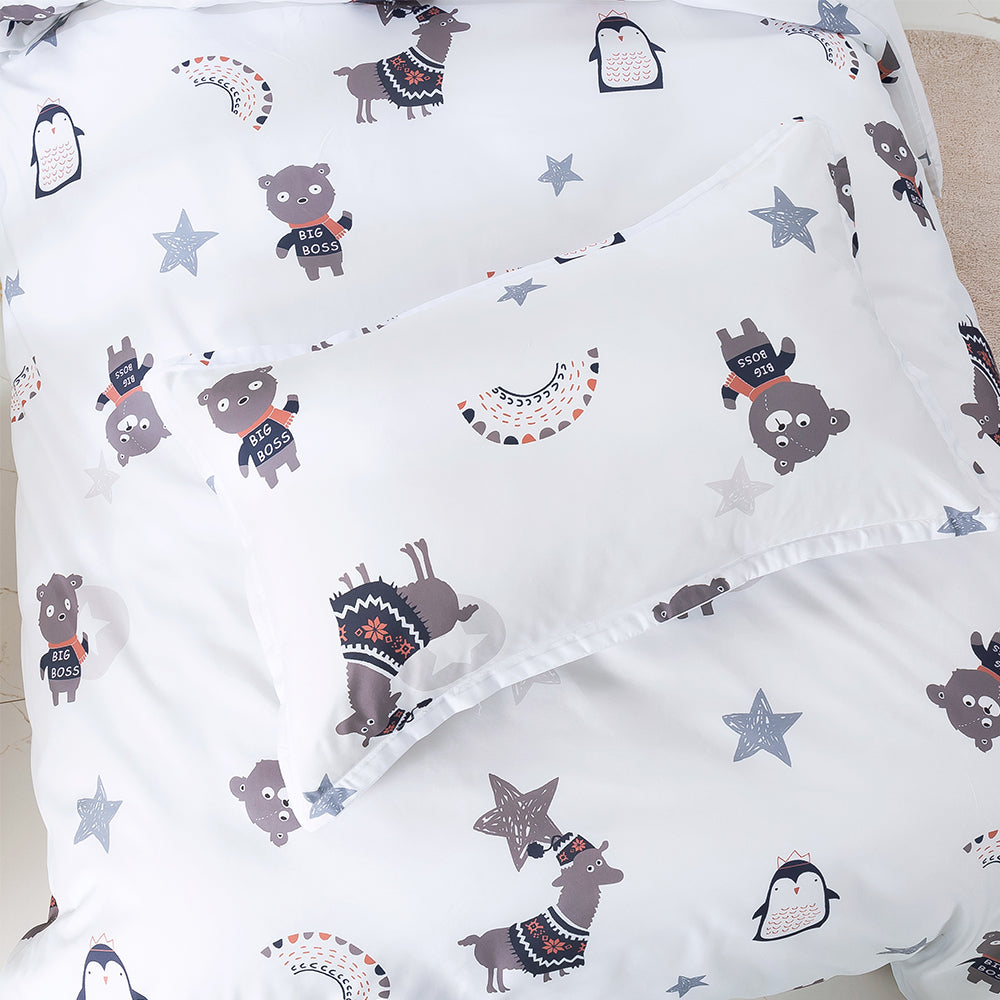 3D Bear Alpaca Penguin Cartoon Pattern Quilt Cover Set Bedding Set Duvet Cover Pillowcases 319