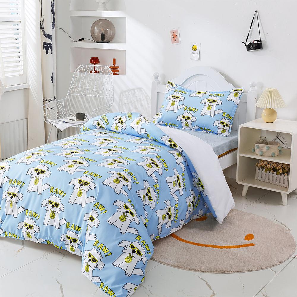 3D Cartoon Animal Dog Blue Quilt Cover Set Bedding Set Duvet Cover Pillowcases 469