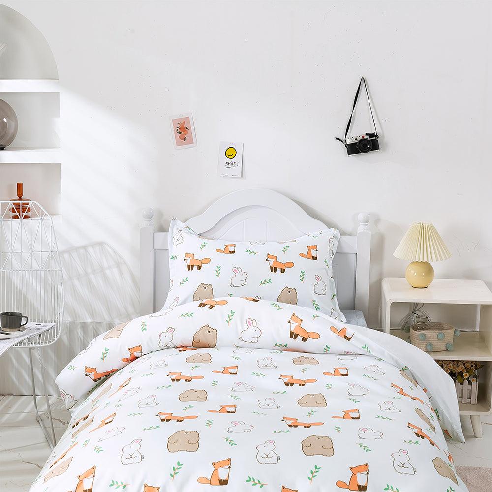 3D Cartoon Animal Fox Bear Rabbit Quilt Cover Set Bedding Set Duvet Cover Pillowcases 471