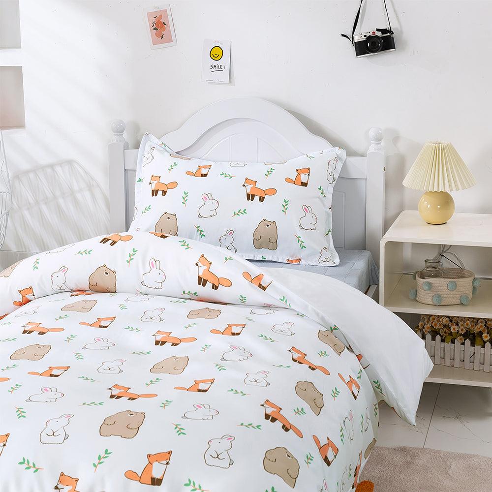 3D Cartoon Animal Fox Bear Rabbit Quilt Cover Set Bedding Set Duvet Cover Pillowcases 471