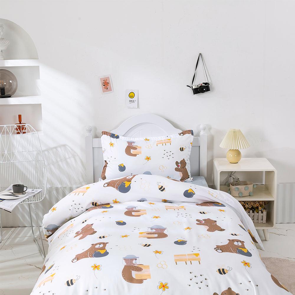 3D Cartoon Animal Bear Kids Quilt Cover Set Bedding Set Duvet Cover Pillowcases 472