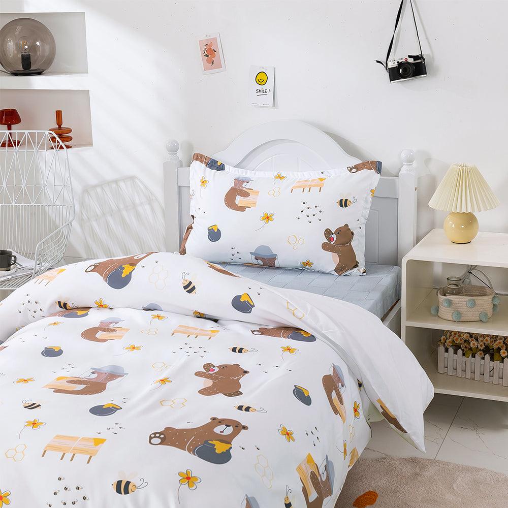 3D Cartoon Animal Bear Kids Quilt Cover Set Bedding Set Duvet Cover Pillowcases 472