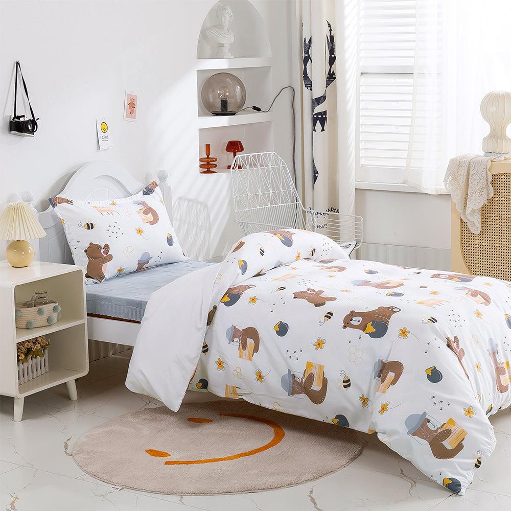 3D Cartoon Animal Bear Kids Quilt Cover Set Bedding Set Duvet Cover Pillowcases 472