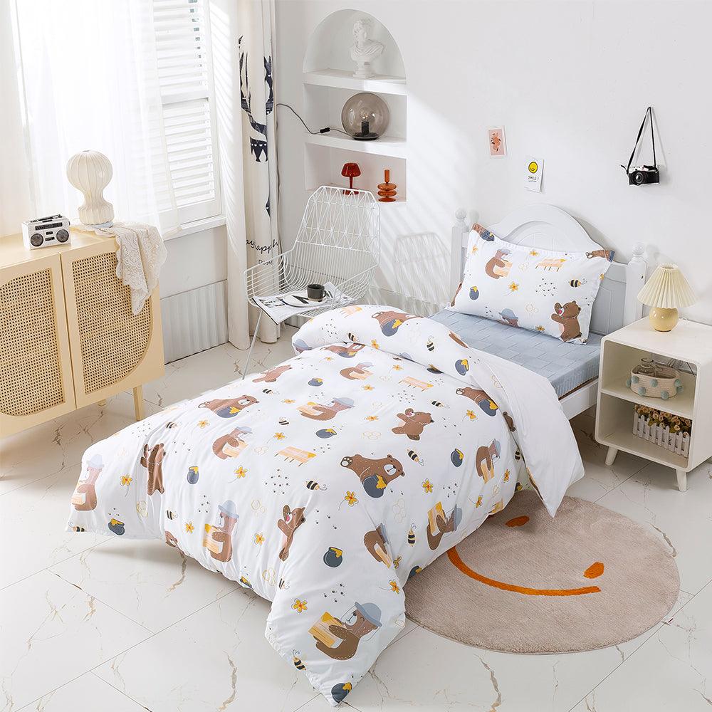 3D Cartoon Animal Bear Kids Quilt Cover Set Bedding Set Duvet Cover Pillowcases 472