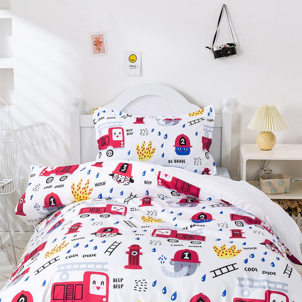 3D Cartoon Fire Station Quilt Cover Set Bedding Set Duvet Cover Pillowcases 474