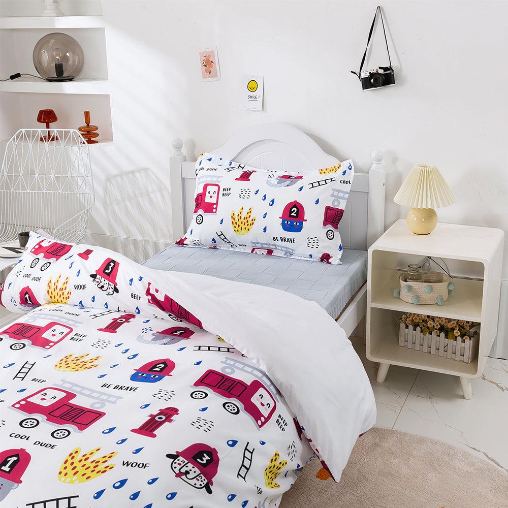 3D Cartoon Fire Station Quilt Cover Set Bedding Set Duvet Cover Pillowcases 474