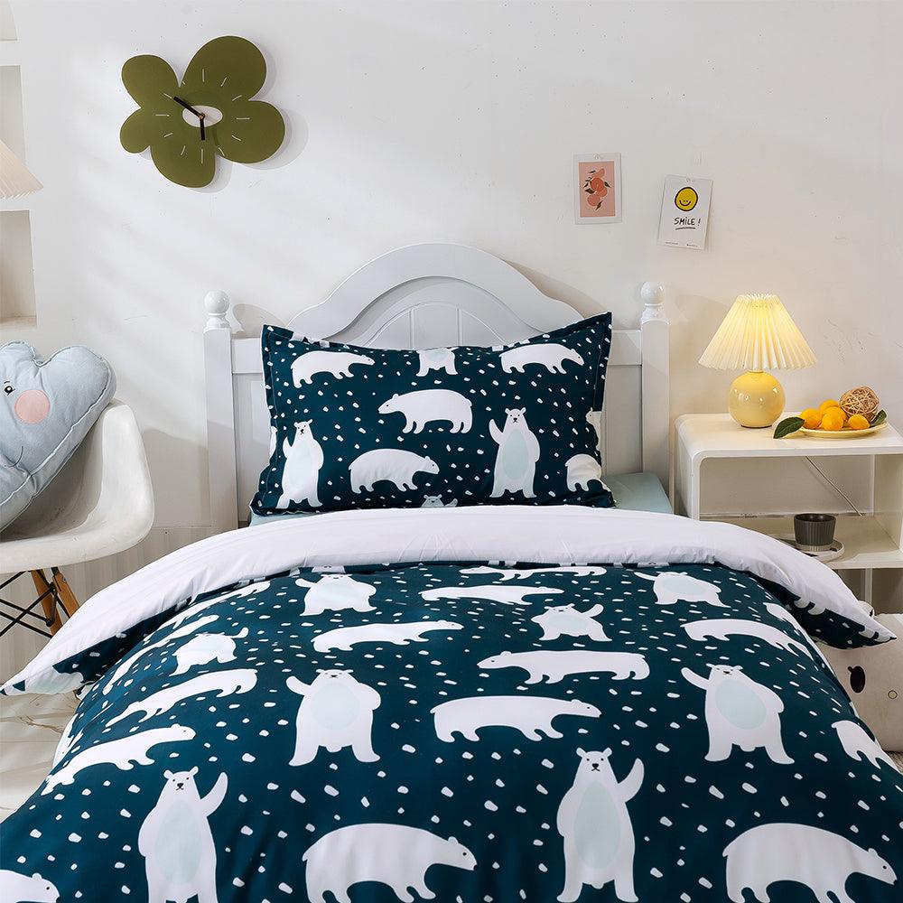 3D Cartoon Animal Polar Bear Quilt Cover Set Bedding Set Duvet Cover Pillowcases 256