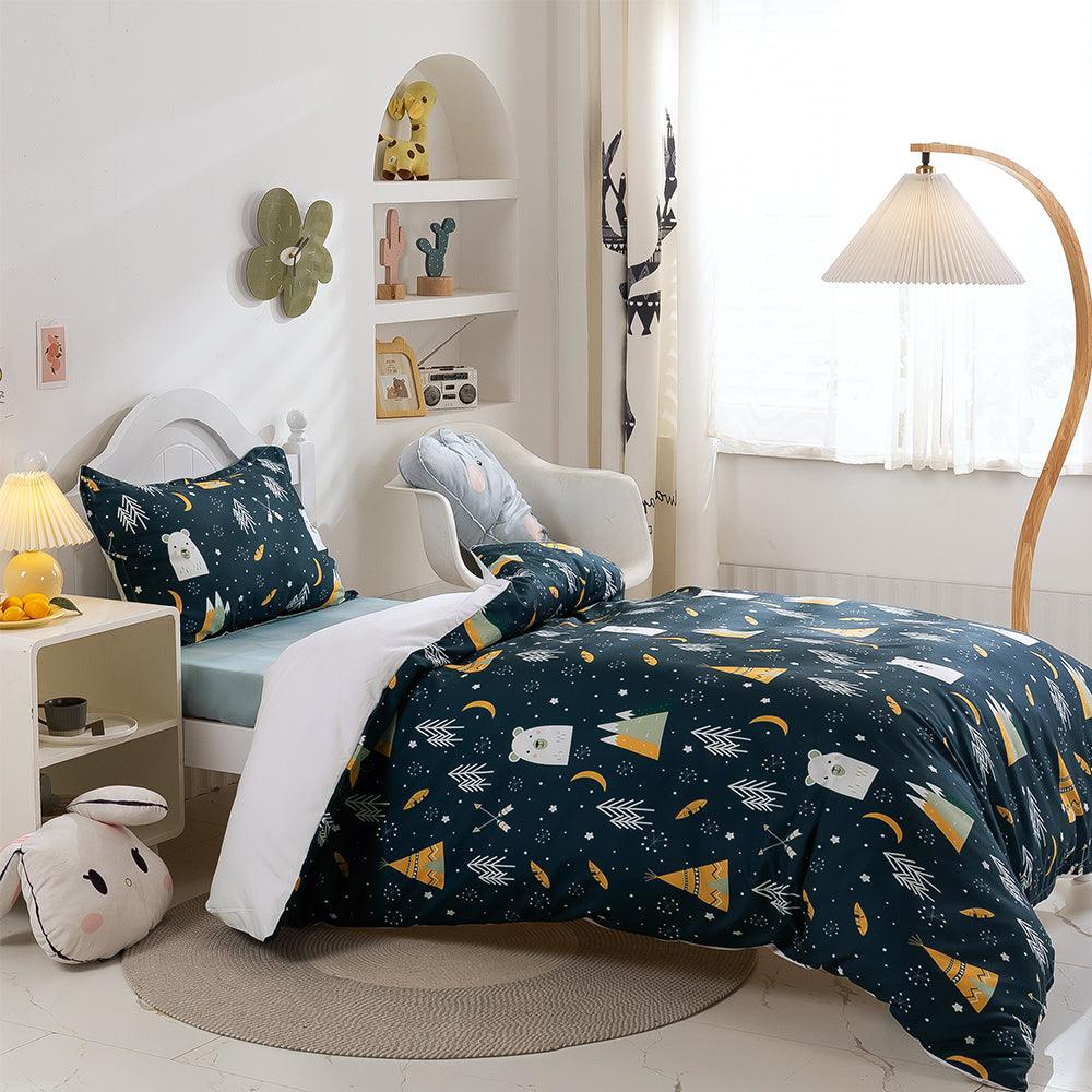 3D Cartoon Polar Bear Forest Quilt Cover Set Bedding Set Duvet Cover Pillowcases 258