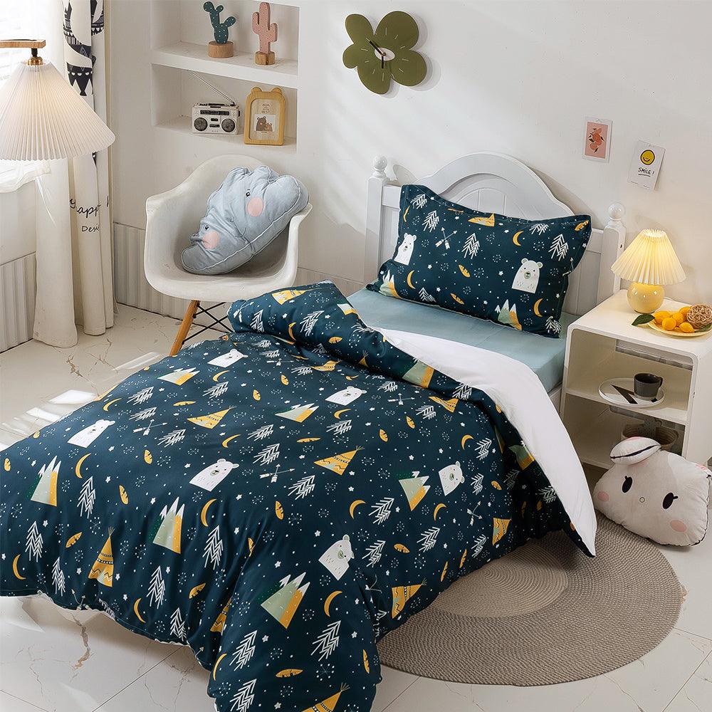 3D Cartoon Polar Bear Forest Quilt Cover Set Bedding Set Duvet Cover Pillowcases 258