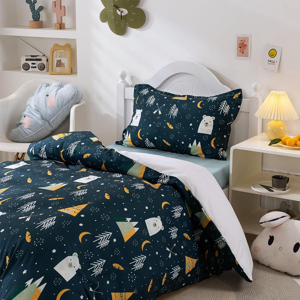 3D Cartoon Polar Bear Forest Quilt Cover Set Bedding Set Duvet Cover Pillowcases 258
