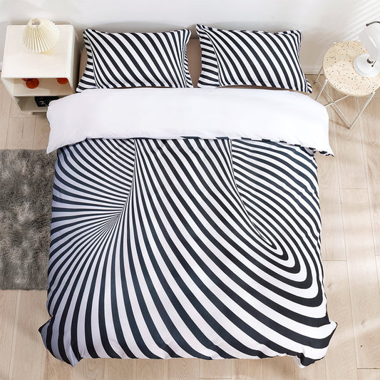 3D Black Stripe Pattern Quilt Cover Set Bedding Set Duvet Cover Pillowcases 363
