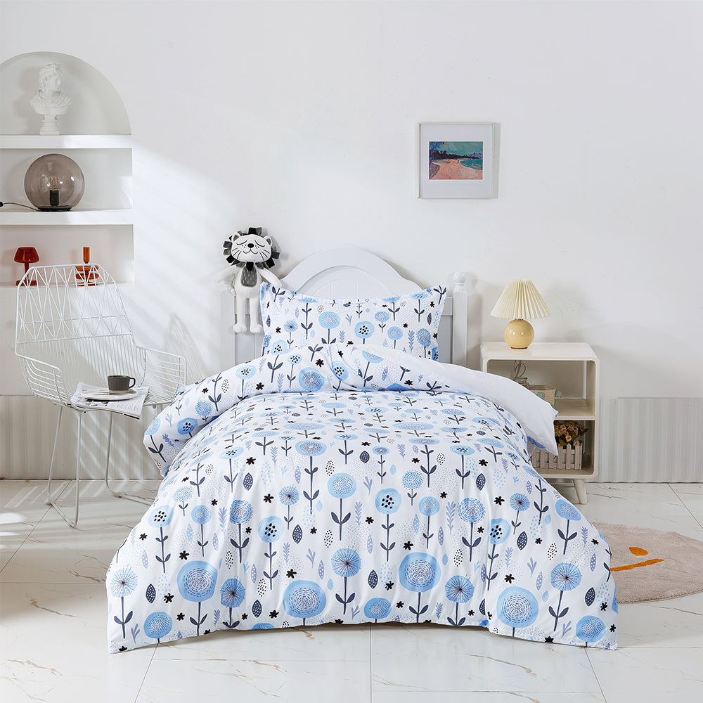 3D Blue Floral Pattern Quilt Cover Set Bedding Set Duvet Cover Pillowcases 333