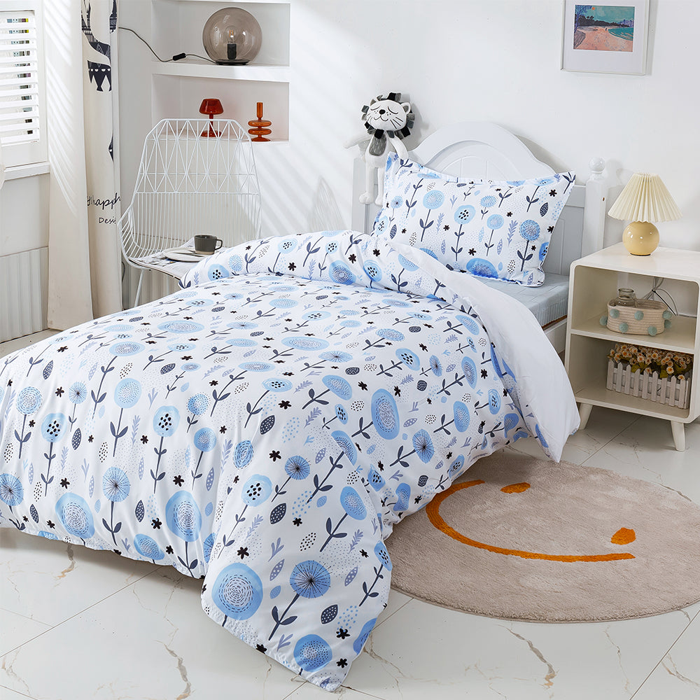 3D Blue Floral Pattern Quilt Cover Set Bedding Set Duvet Cover Pillowcases 333