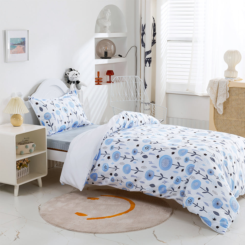 3D Blue Floral Pattern Quilt Cover Set Bedding Set Duvet Cover Pillowcases 333