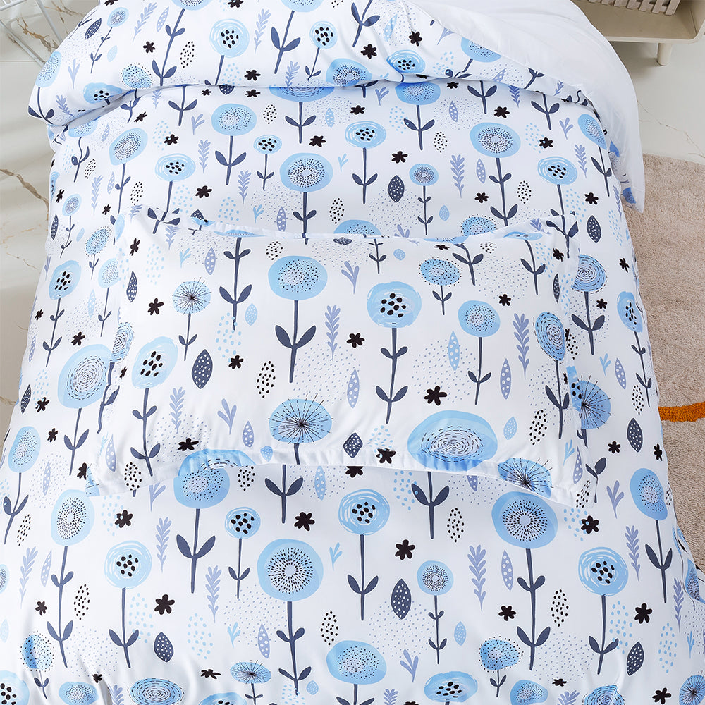 3D Blue Floral Pattern Quilt Cover Set Bedding Set Duvet Cover Pillowcases 333