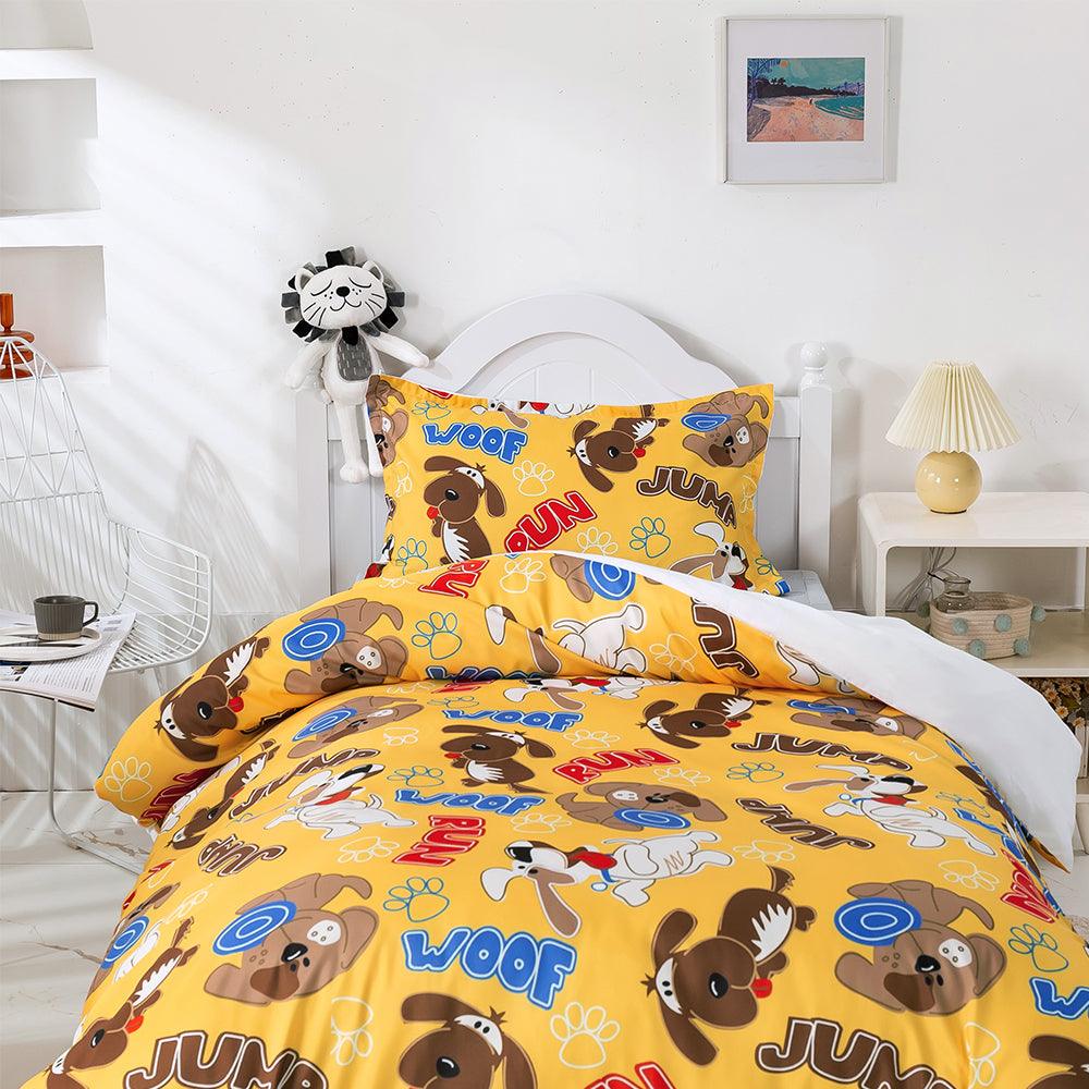 3D Cartoon Animal Dog Yellow Quilt Cover Set Bedding Set Duvet Cover Pillowcases 482