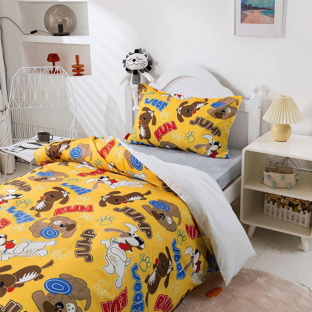 3D Cartoon Animal Dog Yellow Quilt Cover Set Bedding Set Duvet Cover Pillowcases 482