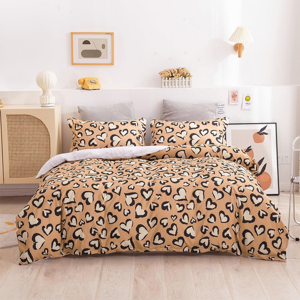 3D Brown Heart Pattern Quilt Cover Set Bedding Set Duvet Cover Pillowcases 23